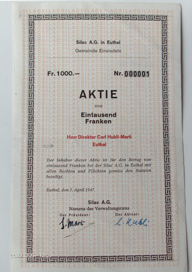 Die erste Silac AG Aktie